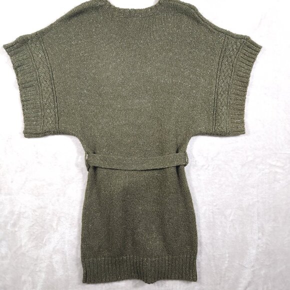 Vince Camuto Green Sweater Dress with belt, Metallic thread size M - Picture 3 of 11